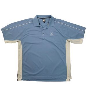 FootJoy Golf Polo Shirt Mens XL Blue Athletic Fit Anthem Country Club Logo